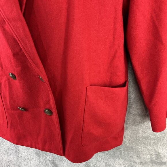 Susan Bristol Womens 12 Red 100% Wool Coat Jacket Double Breasted Buttons **Read - Picture 5 of 12